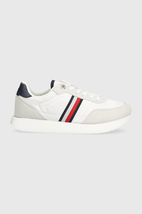 Αθλητικά Tommy Hilfiger ESSENTIAL RUNNER GLOBAL STRIPES υφασμάτινο λευκό FW0FW07831