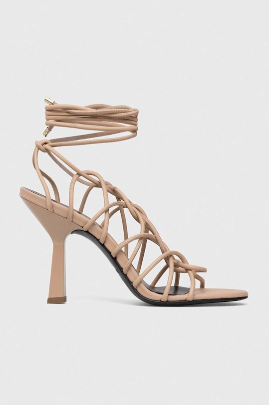 Patrizia Pepe sandały skórzane pozostałe beżowy 8X0067.L048.B743