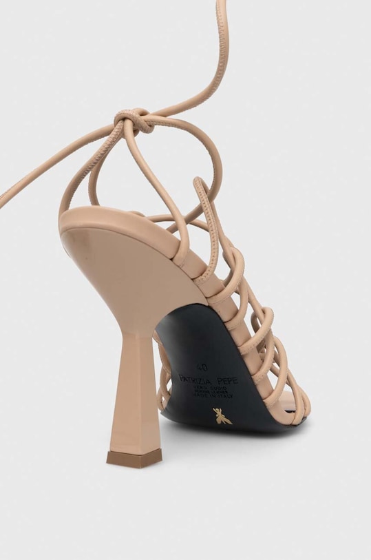 Patrizia Pepe sandały skórzane beżowy 8X0067.L048.B743