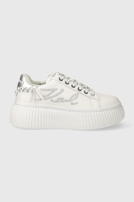 Karl Lagerfeld sneakersy skórzane KREEPER LO platforma biały KL42372A.01S