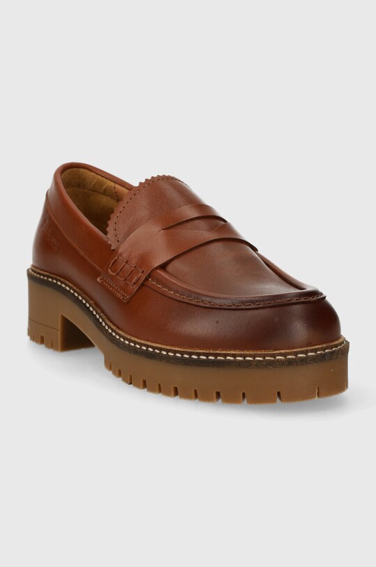 Barbour mokasyny skórzane Norma LFO0672TA51 brązowy SS24