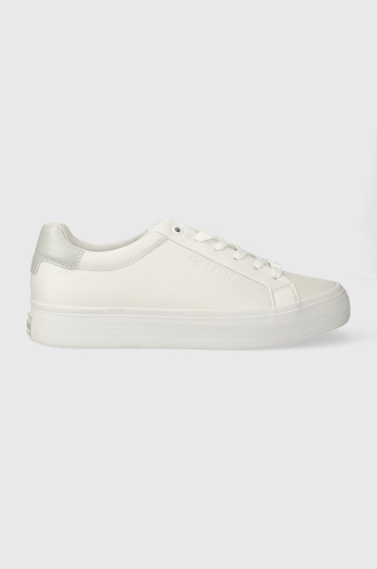 Кросівки Calvin Klein VULC LACE UP - NANO FOX імітація лицьової шкіри білий HW0HW01066