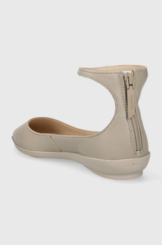 Obuća Kožne balerinke Calvin Klein WRAPPED ANKLE STRAP BALLERINA HW0HW01840 bež