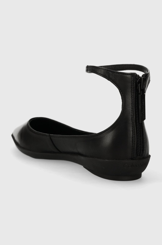 Încălțăminte Calvin Klein balerini de piele WRAPPED ANKLE STRAP BALLERINA HW0HW01840 negru