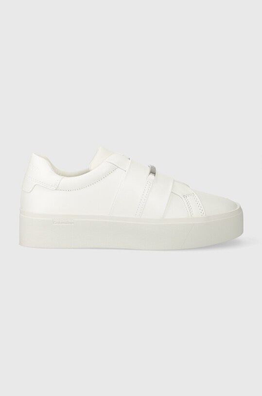 Кросівки Calvin Klein FLATFORM CUPSOLE SLIP ON W/HW імітація лицьової шкіри білий HW0HW01862