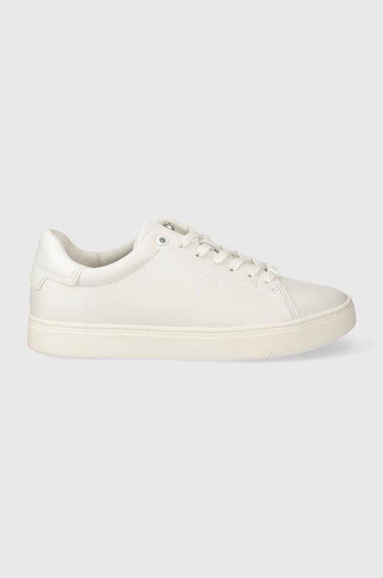 Kožené tenisky Calvin Klein CLEAN CUPSOLE LACE UP Planet friendly biela HW0HW01863