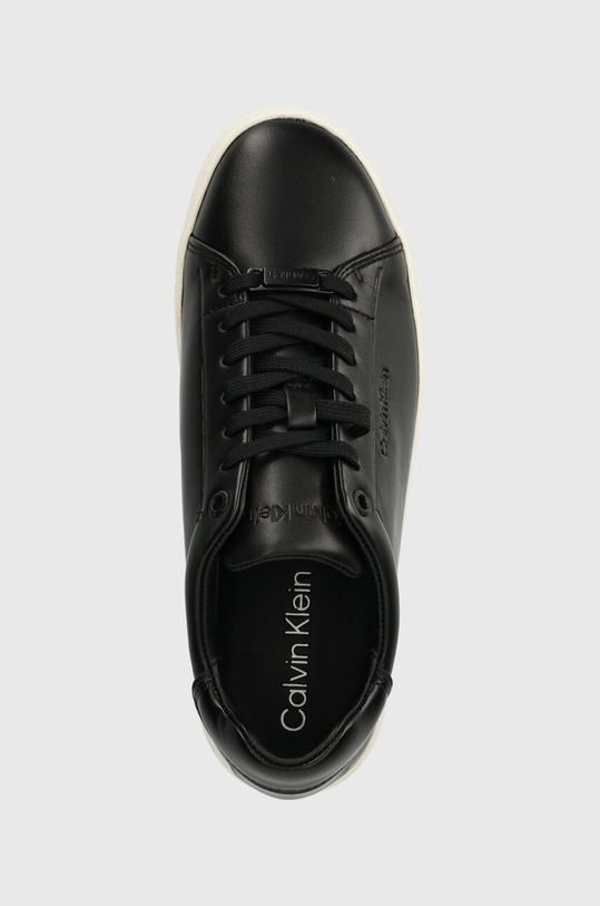 Calvin Klein sneakersy skórzane CLEAN CUPSOLE LACE UP czarny HW0HW01863