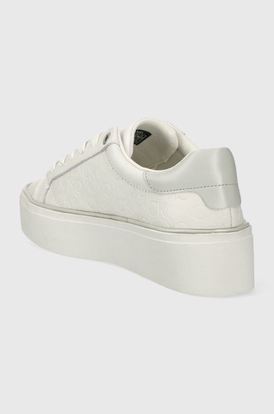 Cipők Calvin Klein bőr sportcipő FLATFORM C LACE UP - MONO MIX HW0HW01870 fehér