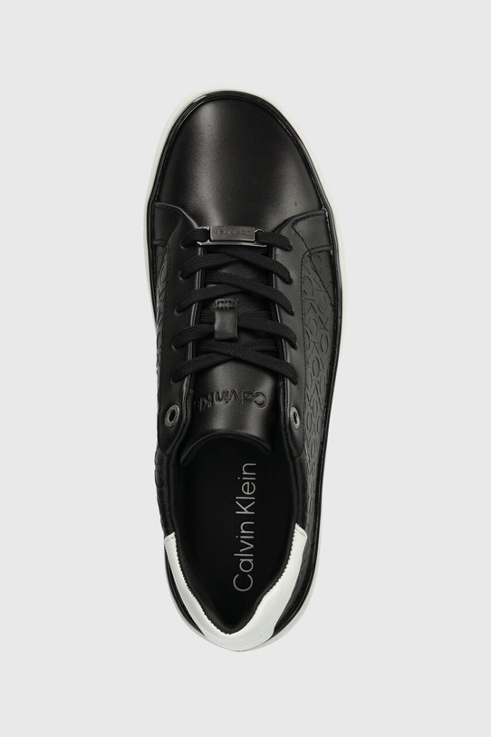 Шкіряні кросівки Calvin Klein FLATFORM C LACE UP - MONO MIX чорний HW0HW01870