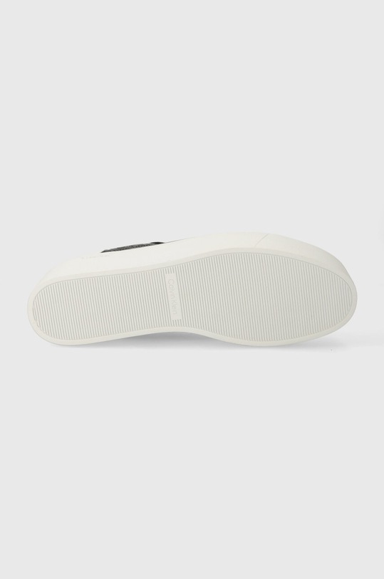 Calvin Klein sneakersy skórzane FLATFORM C LACE UP - MONO MIX HW0HW01870 czarny