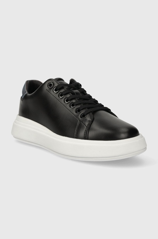 Kožené tenisky Calvin Klein RAISED CUPSOLE LACE UP LUMINOUS HW0HW01997 černá SS24