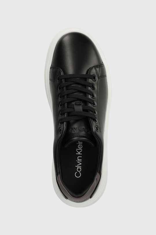 Kožené tenisky Calvin Klein RAISED CUPSOLE LACE UP LUMINOUS černá HW0HW01997