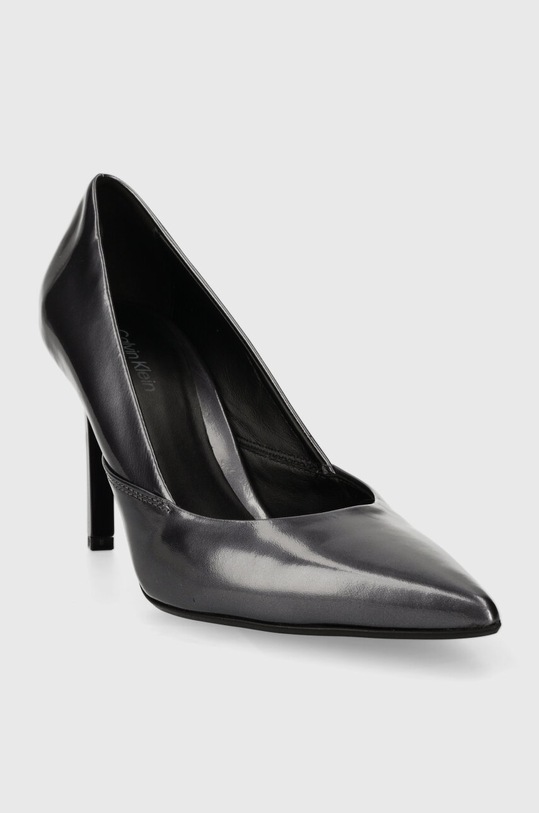 Kožené lodičky Calvin Klein GEO STILETTO PUMP 90 - PEARL HW0HW01998 šedá SS24