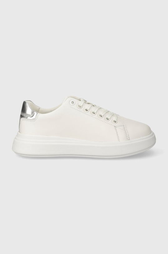 Kožené tenisky Calvin Klein RAISED CUPSOLE LACE UP LHT BT Planet friendly bílá HW0HW02005