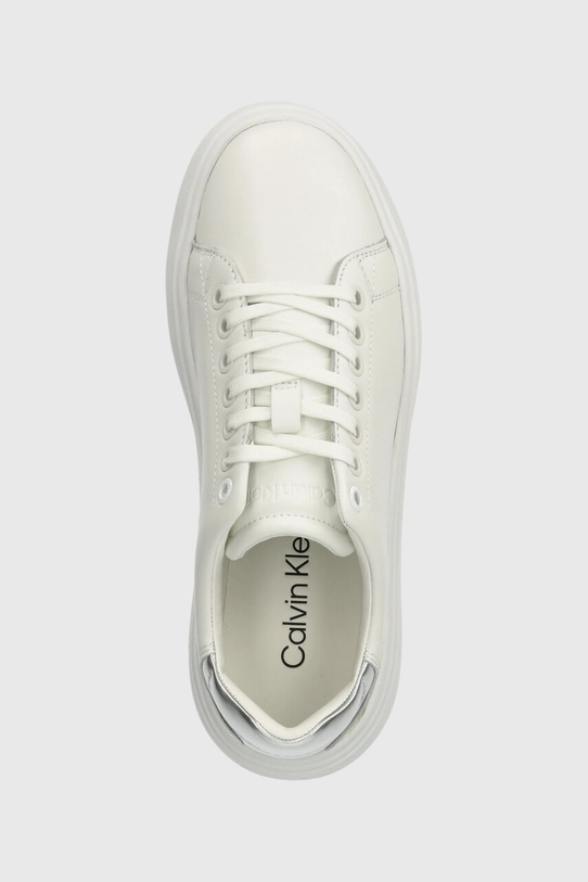 Кожаные кроссовки Calvin Klein RAISED CUPSOLE LACE UP LHT BT белый HW0HW02005