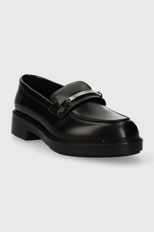 Kožne mokasinke Calvin Klein RUBBER SOLE LOAFER W/HW HW0HW02006 crna SS24