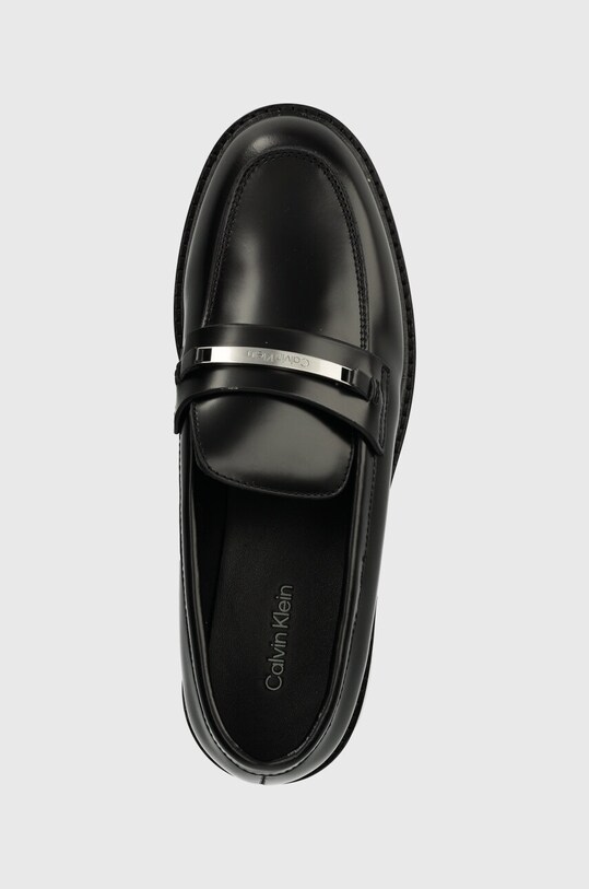 Kožne mokasinke Calvin Klein RUBBER SOLE LOAFER W/HW crna HW0HW02006