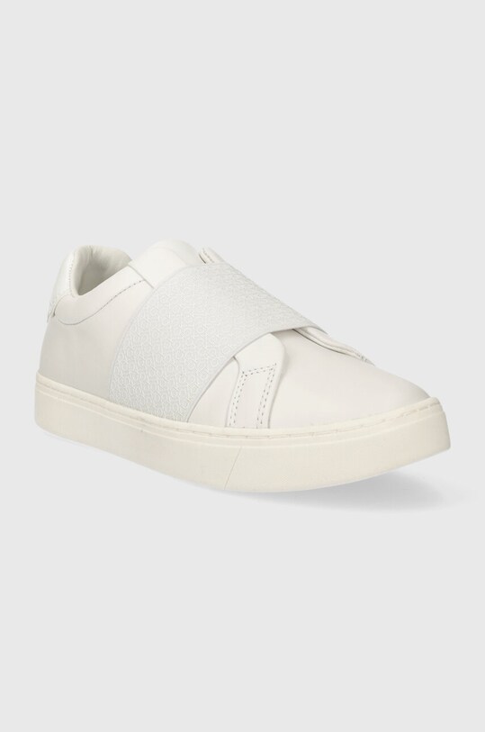 Calvin Klein bőr sportcipő CLEAN CUPSOLE SLIP ON HW0HW02007 fehér SS24
