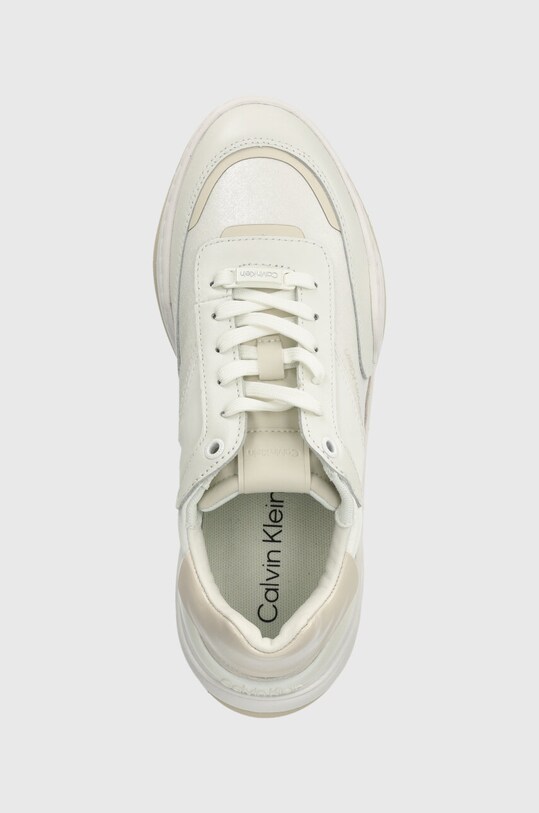 Tenisky Calvin Klein CLOUD WEDGE LACE UP-PEARLIZED bílá HW0HW02040