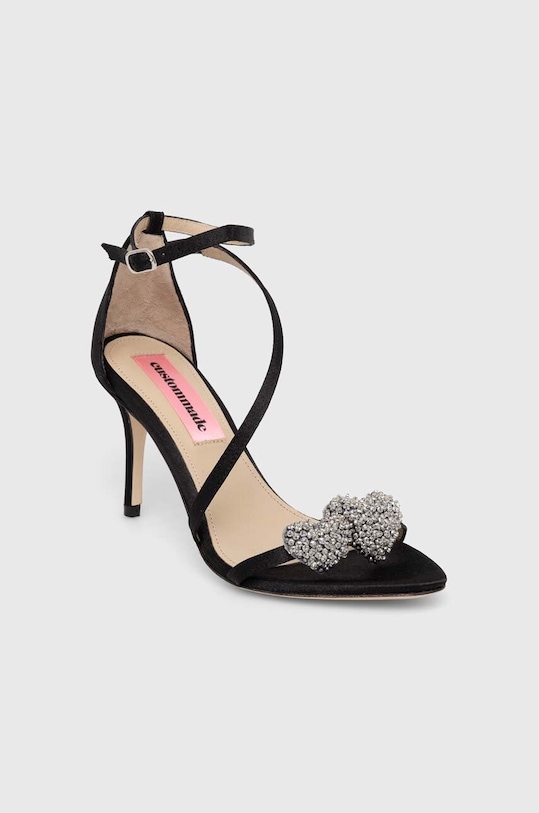 Custommade szandál Amy Satin Heart tűsarok fekete 000401098.993