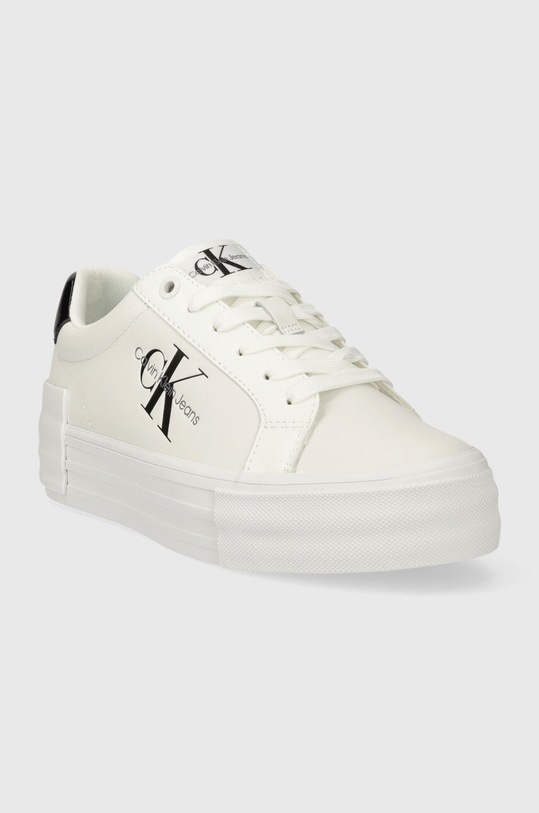 Calvin Klein Jeans sneakers BOLD VULC FLATF LOW LACE LTH ML YW0YW01294 bianco SS24