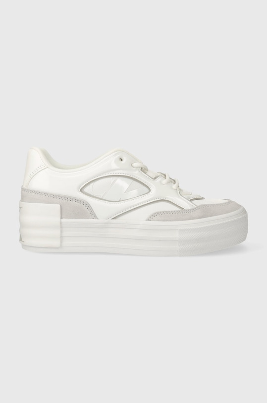 Calvin Klein Jeans sportcipő BOLD VULC FLATF LACE MIX MG LUM velúr bőr fehér YW0YW01295