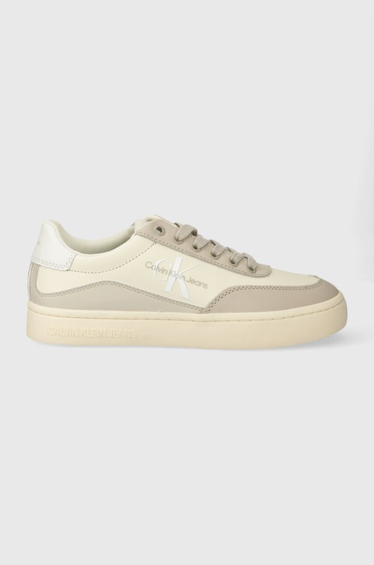 Calvin Klein Jeans sportcipő CLASSIC CUPSOLE LOW LACE LTH ML nappa bőr bézs YW0YW01296