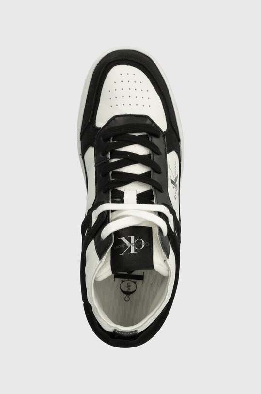 Kožené tenisky Calvin Klein Jeans BASKET CUPSOLE HIGH MIX ML FAD černá YW0YW01300