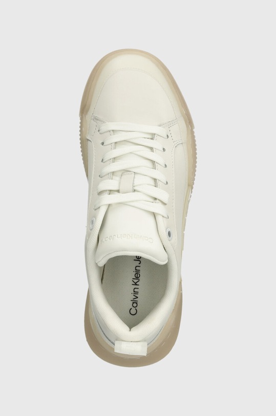 Kožne tenisice Calvin Klein Jeans CHUNKY CUPSOLE 2.0 LTH IN LUM bijela YW0YW01313
