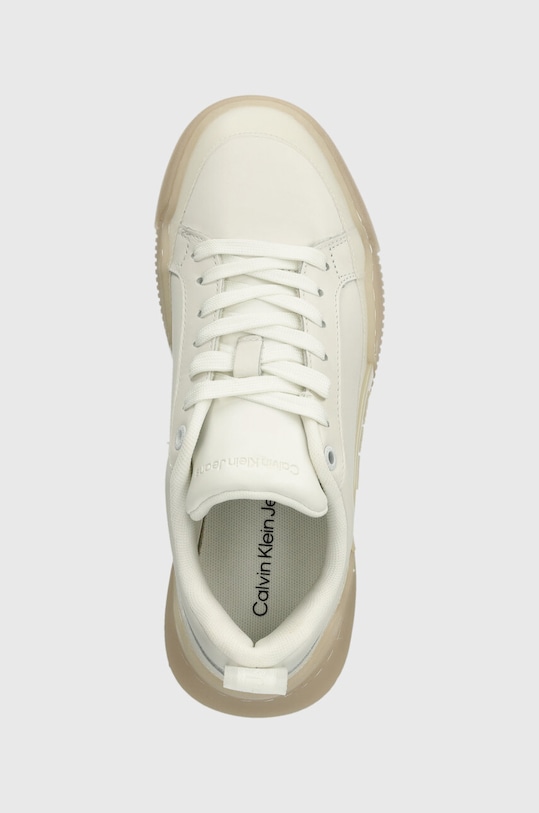 Calvin Klein Jeans bőr sportcipő CHUNKY CUPSOLE 2.0 LTH IN LUM fehér YW0YW01313