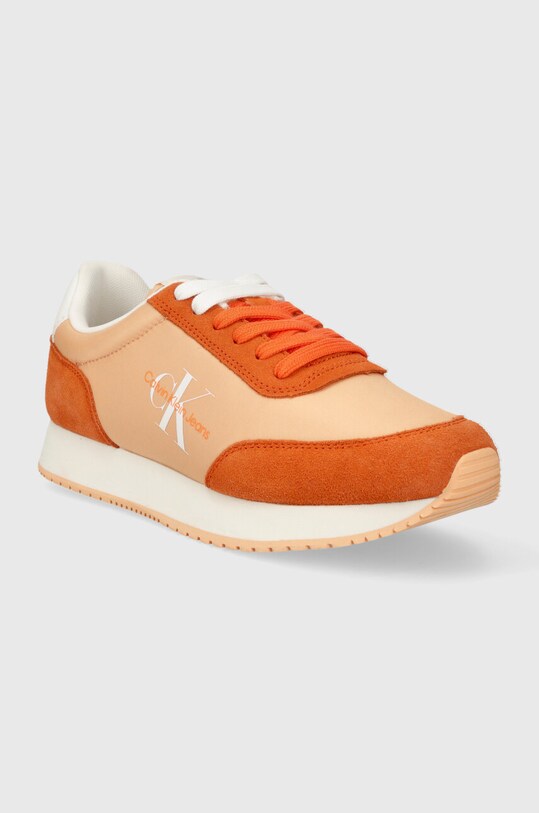 Sneakers boty Calvin Klein Jeans RETRO RUNNER LOW LACE NY ML YW0YW01326 oranžová AW24