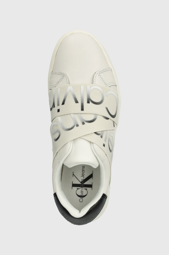 Calvin Klein Jeans sneakersy skórzane CLASSIC CUPSOLE ELAST LTH biały YW0YW01443