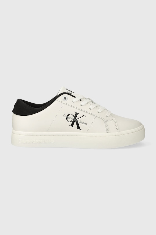 Calvin Klein Jeans sneakersy skórzane CLASSIC CUPSOLE LOWLACEUP LTH WN Planet friendly biały YW0YW01444