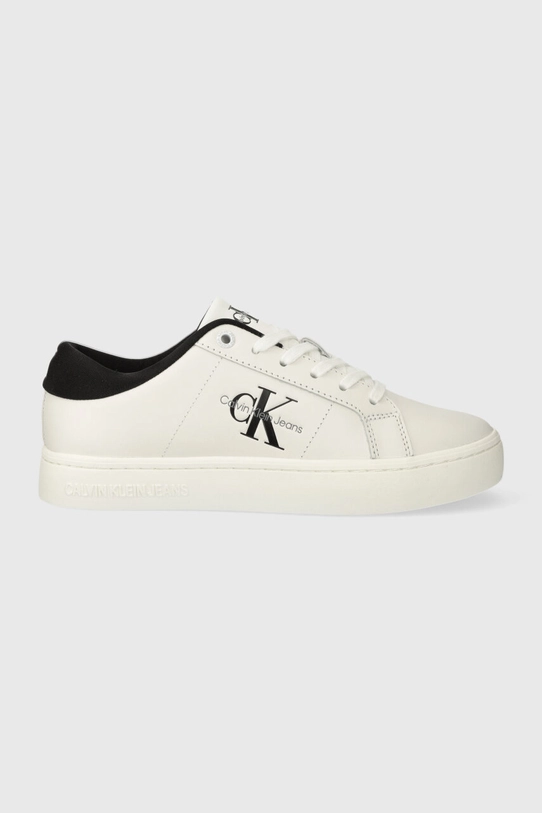 Calvin Klein Jeans sneakers din piele CLASSIC CUPSOLE LOWLACEUP LTH WN Planet friendly alb YW0YW01444