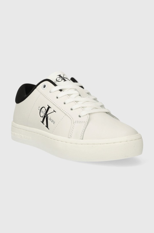 Calvin Klein Jeans sneakersy skórzane CLASSIC CUPSOLE LOWLACEUP LTH WN YW0YW01444 biały AW24