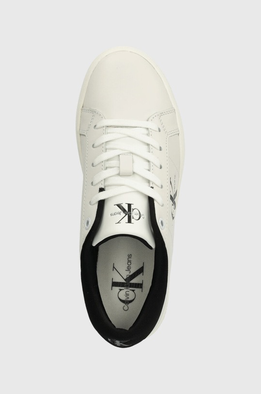 Calvin Klein Jeans sneakers din piele CLASSIC CUPSOLE LOWLACEUP LTH WN alb YW0YW01444