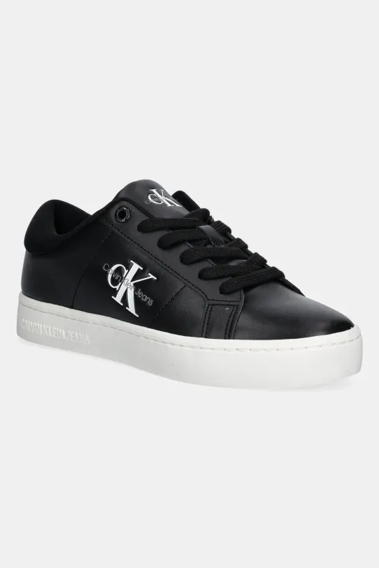 Calvin Klein Jeans sneakersy skórzane CLASSIC CUPSOLE LOWLACEUP LTH WN Planet friendly czarny YW0YW01444