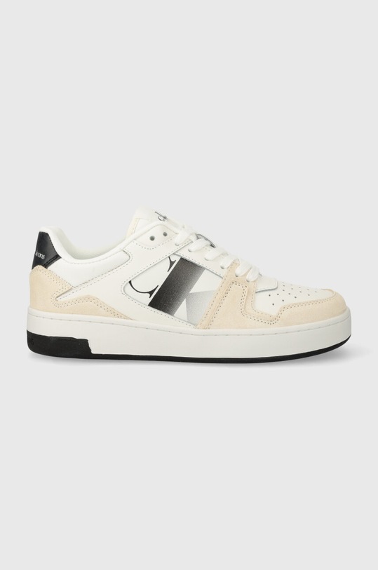 Calvin Klein Jeans sportcipő BASKET CUPSOLE LACE MIX NBS SAT nappa bőr fehér YW0YW01446