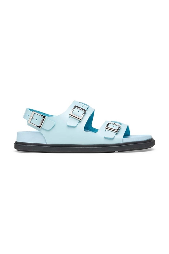 Birkenstock sandały skórzane Cannes płaski niebieski 1026444