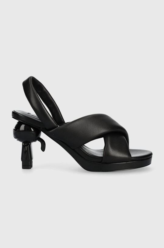 Karl Lagerfeld sandale de piele IKON HEEL gros negru KL39024.000