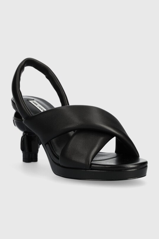 Karl Lagerfeld sandale de piele IKON HEEL KL39024.000 negru SS24