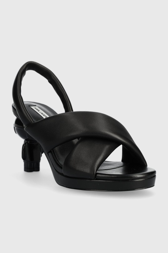 Karl Lagerfeld sandały skórzane IKON HEEL KL39024.000 czarny SS24