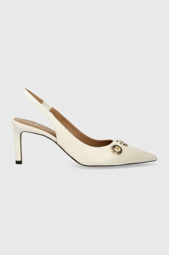 BOSS szpilki skórzane Janet 50516333.118 biały SS24