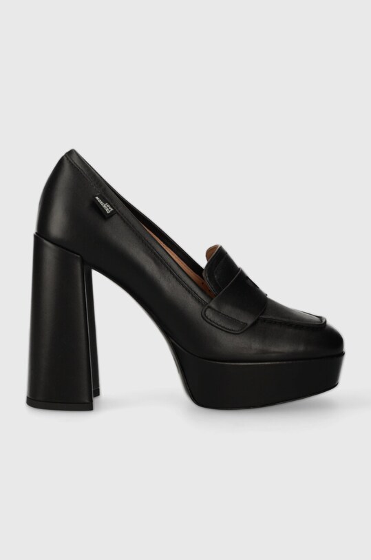Love Moschino pantofi de piele gros negru JA1011CG1IIA0000
