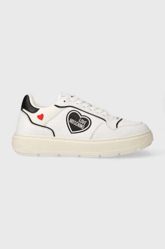Love Moschino sneakers din piele textil alb JA15204G1IJC110A