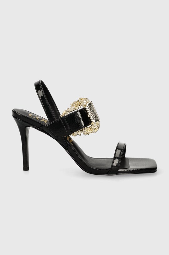 Sandali Versace Jeans Couture Emily Imitacija lakiranega usnja črna 76VA3S71.ZS539.899