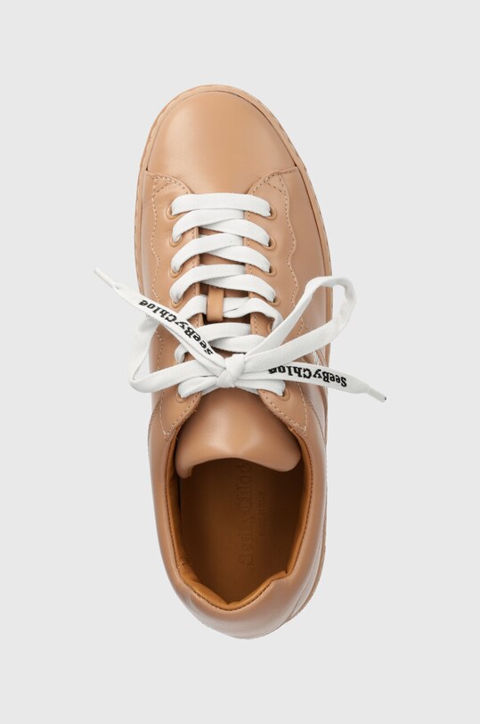 See by Chloé sneakersy skórzane Essie beżowy SB39210A.348
