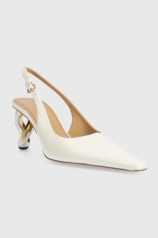 JW Anderson leather court shoes Chain Heel ANW42055A.120 beige SS24
