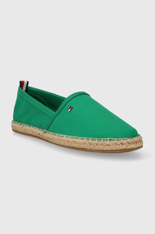 Tommy Hilfiger espadryle BASIC TOMMY FLAT ESPADRILLE FW0FW06497 zielony SS24
