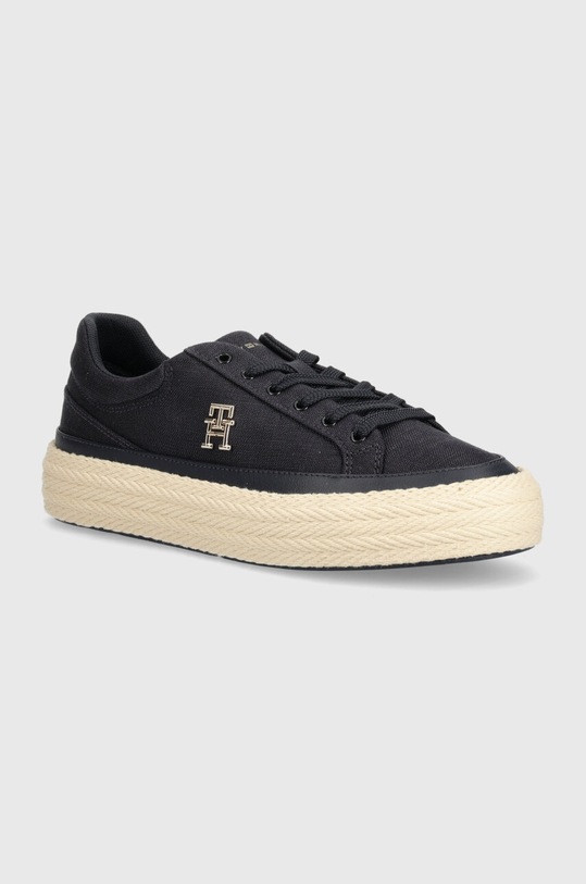 Tenisky Tommy Hilfiger VULC imitace kůže námořnická modř FW0FW07673